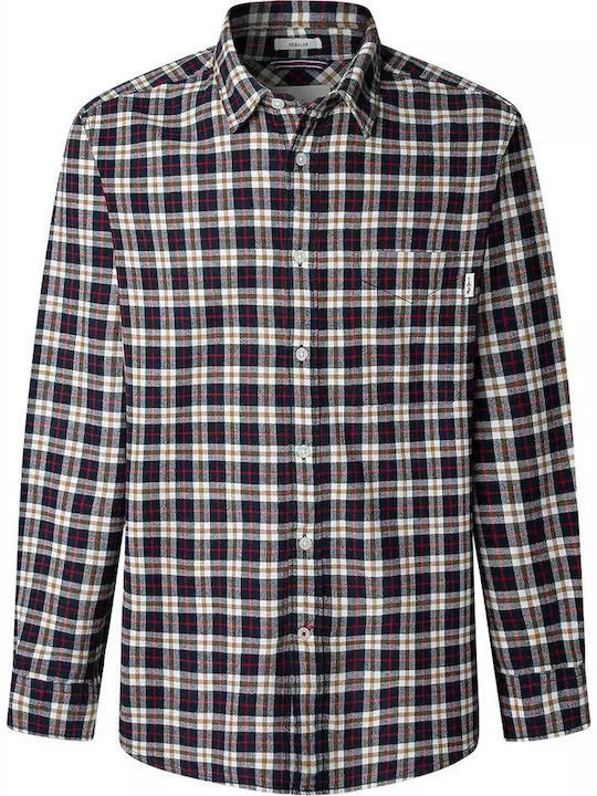 Clermont Long Sleeve Shirt in Regular Fit Checked Blue