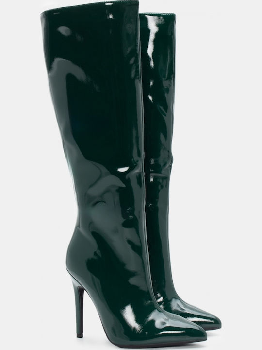 Leather Women's Boots Green