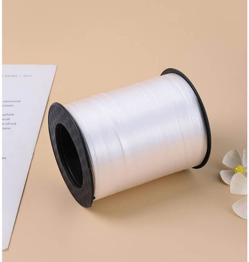 Balloon Ribbon Flippy 200 Meter Roll White Raffia