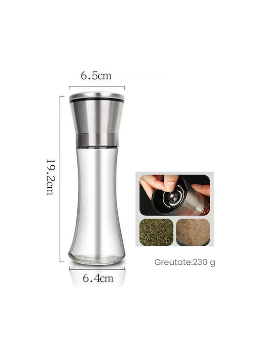 Set Manual Râșnițe Condimente din Sticlă 19.2cm 1buc
