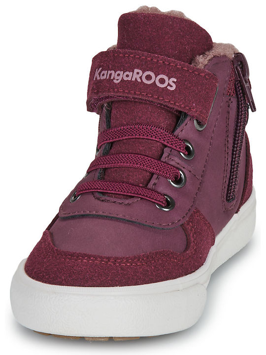 Kids Sneakers High with Hoop & Loop Closure Red
