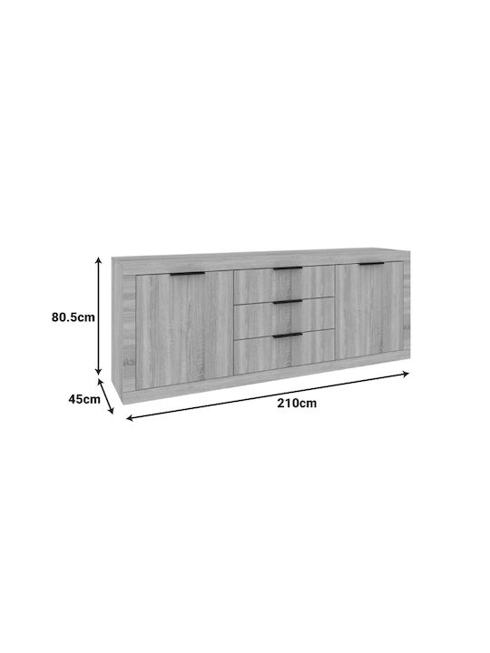 Bufet Doha din Lemn cu Sertare Sonoma Απόχρωση 210x45x80.5cm