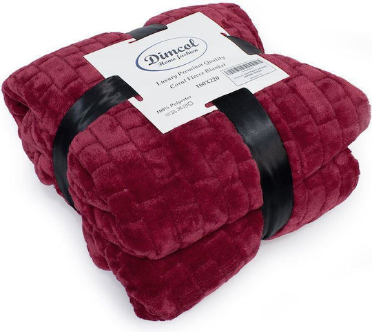 Dimcol Jacquard Super Double 220x240cm Bordeaux Blanket