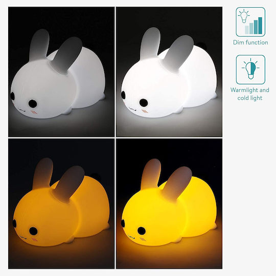 Navaris Lumini LED Lampă decorativă pentru copii Rabbit Alb 14.7x9.8x9εκ.
