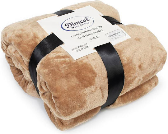 Dimcol Solid Single 160x220cm Beige