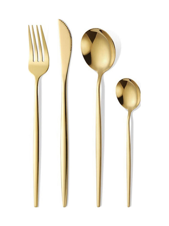 Set de Tacâmuri Inoxidabil Auriu 24buc