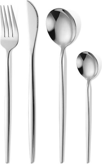 Besteckset Edelstahl Silber 24Stück