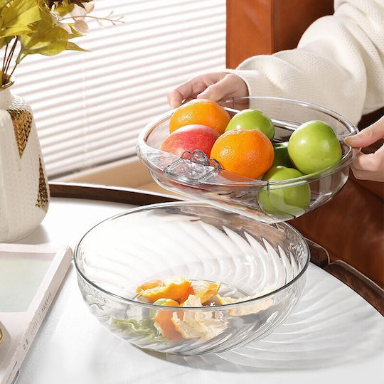 Servierschüssel Rund Kunststoff Transparent mit Durchmesser 22.4cm