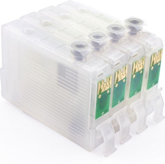 Pachet de cartușe de cerneală compatibile și recondiționate pentru imprimante InkJet Epson T0711, T0712, T0713, T0714 12ml Multiplu (culoare) 1buc