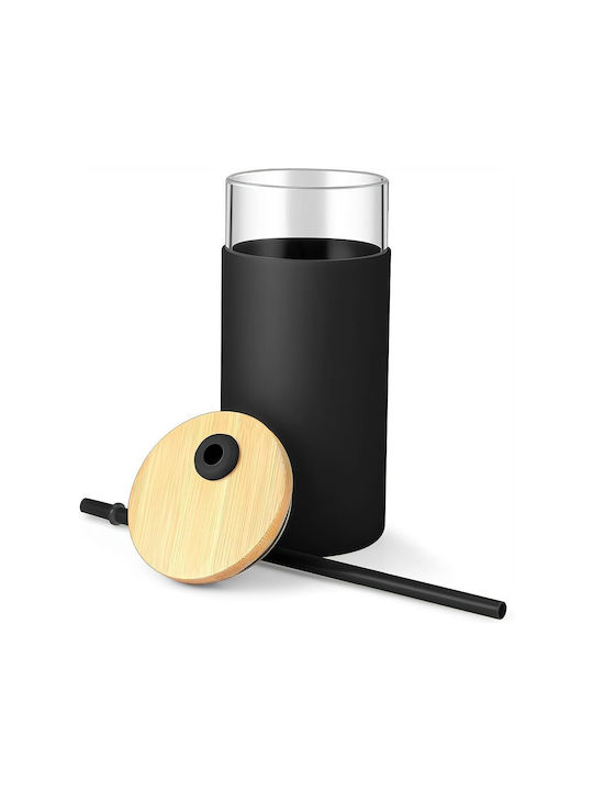 Set of Glasses Water made of Glass in Black Color 500ml 2pcs