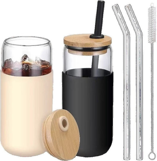 Set Pahare Pentru Apă Din Sticlă Neagră 500ml 2 Bucăți