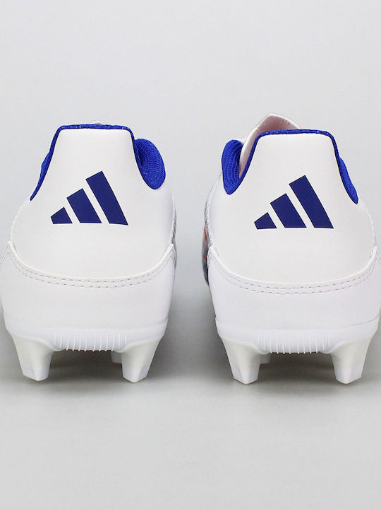adidas F50 Club Football Shoes with Cleats Cloud White / Solar Red / Lucid Blue