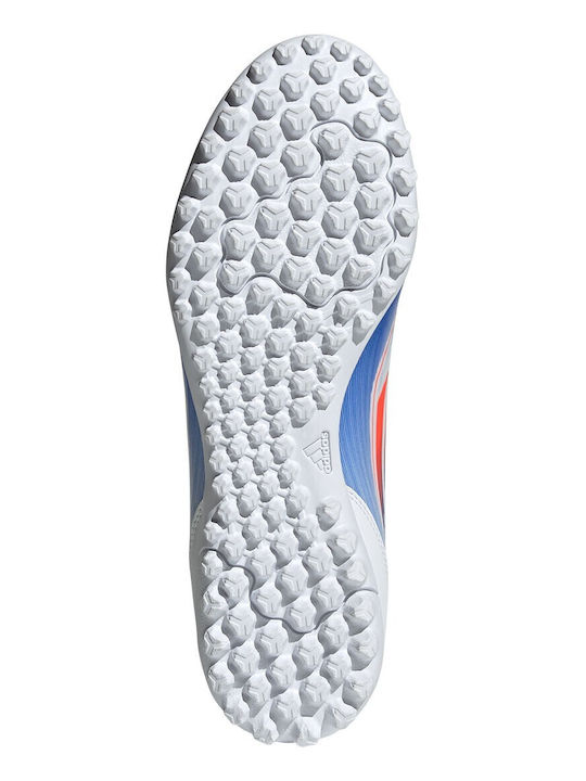 adidas F50 Club TF Football Shoes with Molded Cleats Cloud White Solar Red Lucid Blue adidas F50 Club TF Football Shoes with Molded Cleats Cloud White Solar Red Lucid Blue