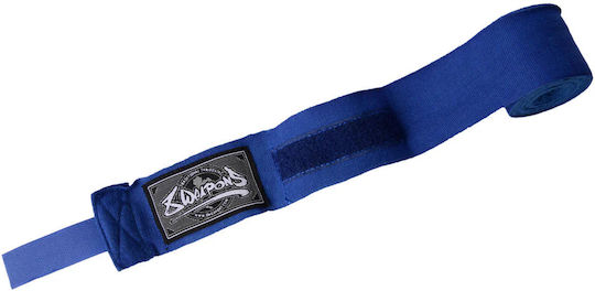8 Weapons Semi-Elastic Martial Arts Hand Wraps 5m Blue