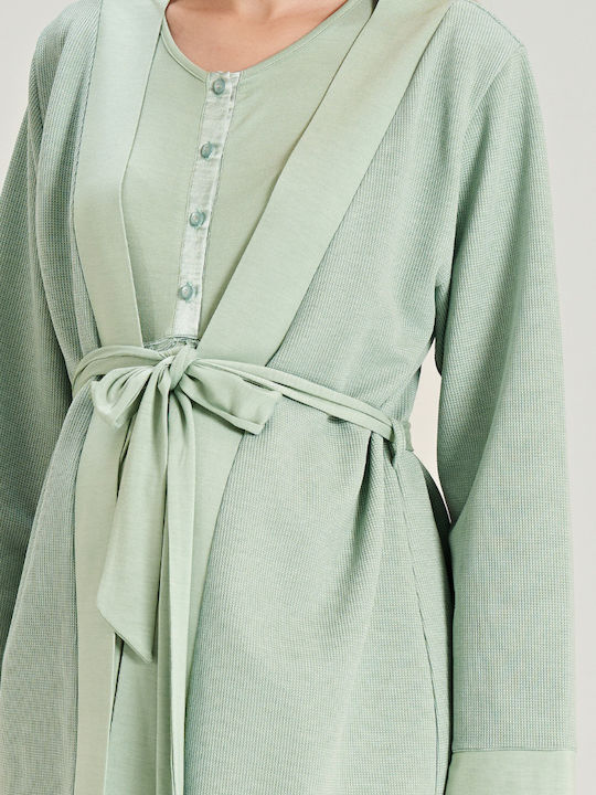 Feyza Robe de maternitate și alăptare Bay Leaf Mint