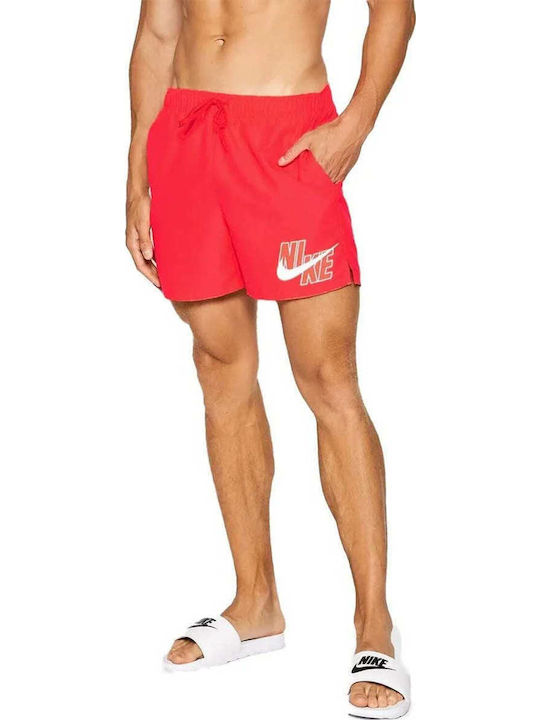 mens red nike swim trunks