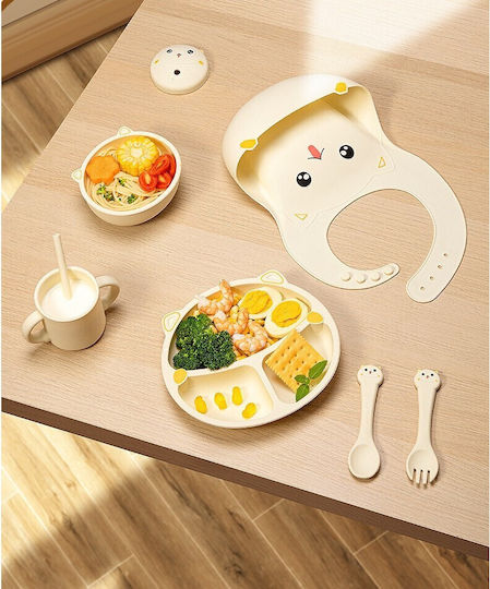 Feeding Set made of Silicone Beige 5pcs for 12+ months