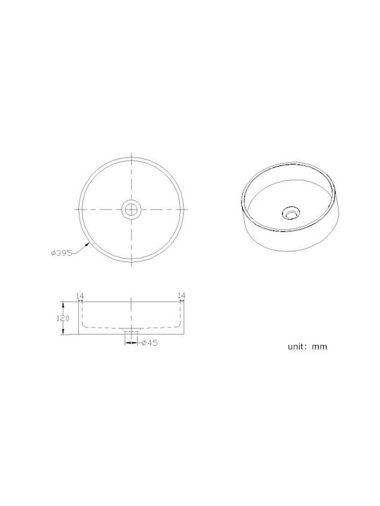 Naron Nr-b001 Countertop Sink Stone 39.5x12cm Beige