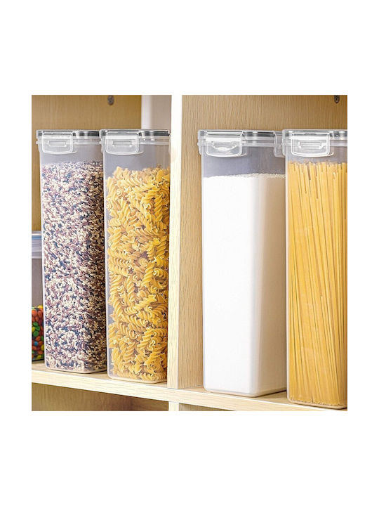Set 4buc Borcane Cereale / pentru paste cu capac Plastic Transparent 2800ml
