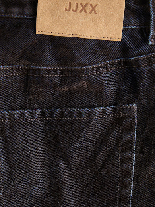 Denim High-waisted Mini Skirt Dark Brown