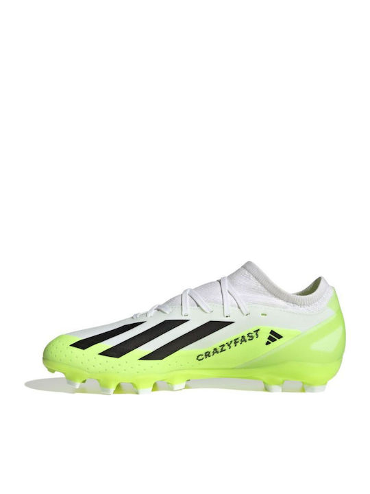 adidas X Crazyfast.3 Football Shoes with Cleats Cloud White / Core Black / Lucid Lemon