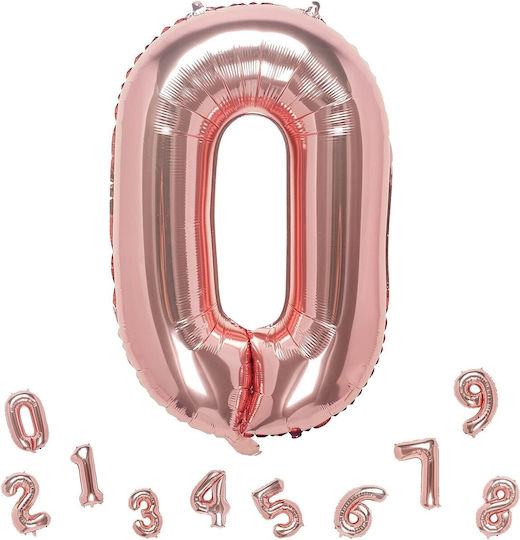 Балон Фолио Jumbo Число 0 Розово злато 100бр