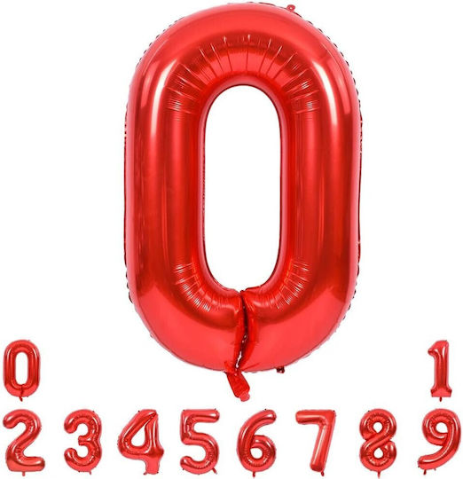 Luftballon Folie Jumbo Zahl 0 Rot 100cm