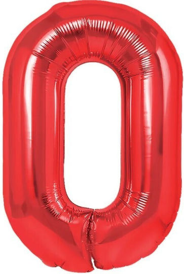 Luftballon Folie Jumbo Zahl 0 Rot 100cm