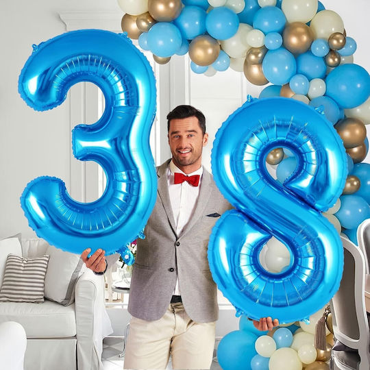 Balon Folie Jumbo Număr 3 Albastru 100buc