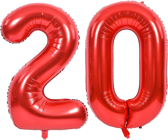 Balon Folie Jumbo Număr 2 Roșu 100buc