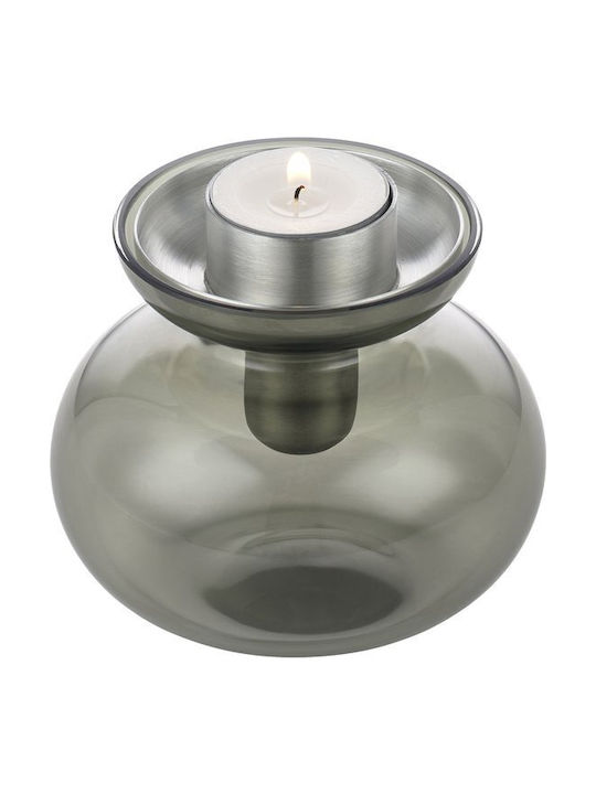 Zone Denmark Kerzenhalter Glas Φ11x10 Inu Räucher Grau Stahl