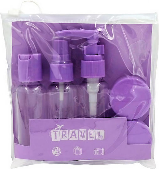 Set Recipiente Cosmetice Flippy 5 Bucăți Pouch Călătorie Reutilizabile Material Plastic Mov 40 Ml 10g