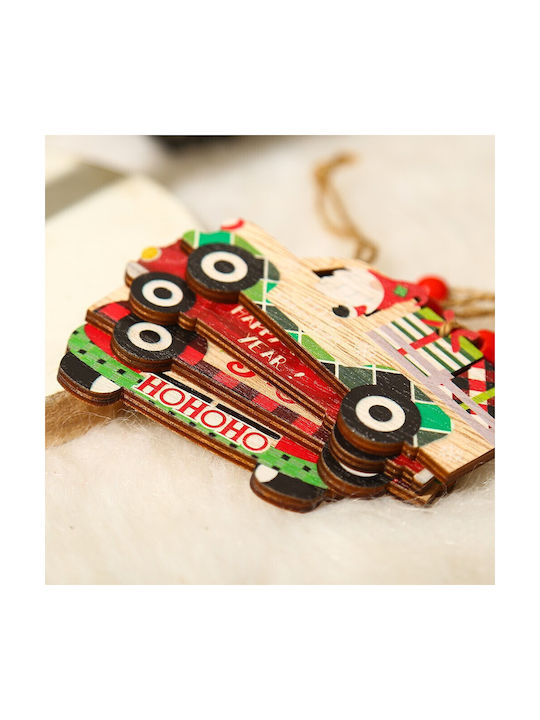 Ornament suspendat Mașină Din lemn Multicolor 8x8buc