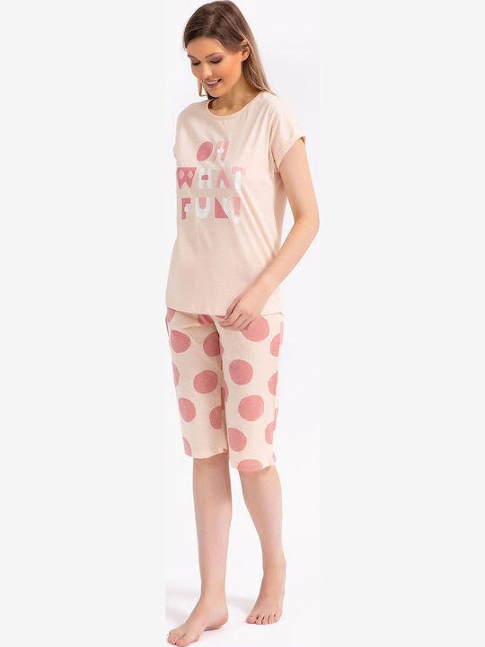 Roly Poly Sommer Damen Pyjama-Set Salmon