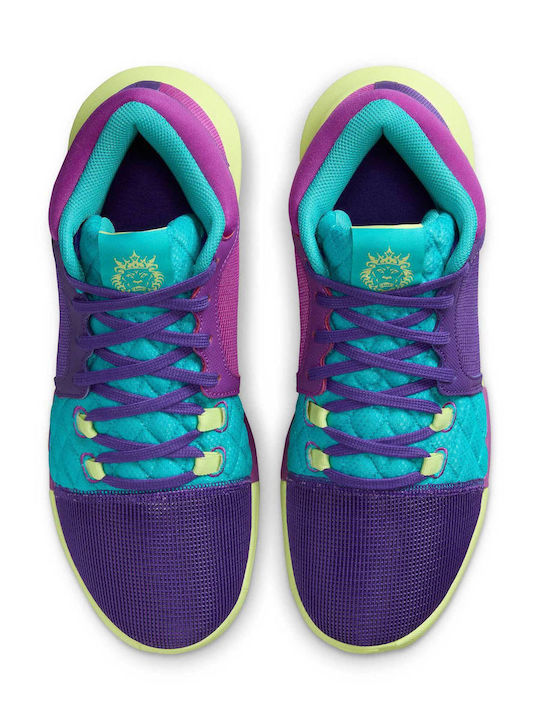 LeBron Witness 8 Ψηλά Μπασκετικά Παπούτσια Field Purple / Dusty Cactus / Light Lemon Twist / Λευκό