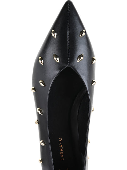 Leather Pointy Ballerinas Black