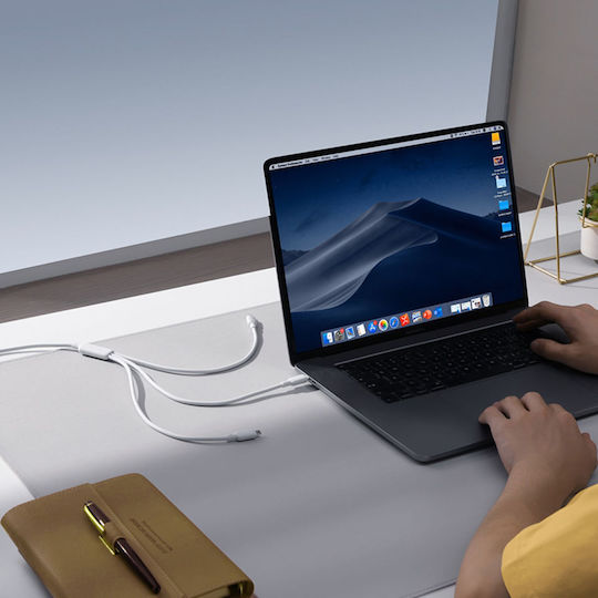 Baseus Fast USB to Type-C / Lightning Cable 5A Λευκό 1.5m P10377706213-00