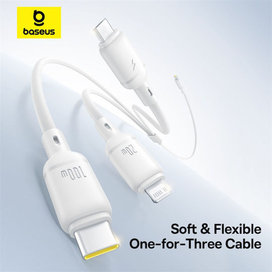 Baseus Fast USB to Type-C / Lightning Cable 5A Λευκό 1.5m P10377706213-00