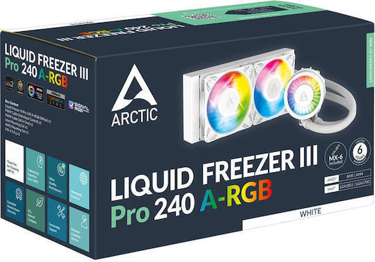 Arctic Liquid Freezer III Pro 240 A-RGB Охлаждане AIO CPU с 2 Вентилатора 120mm Бяла