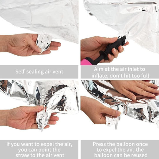 Γράμμα Q Foil Jumbo Ασημί 80εκ.