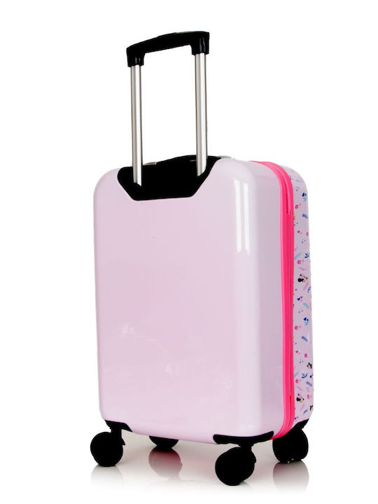 Safta Hard Pink Cabin Suitcase With 4 Wheels