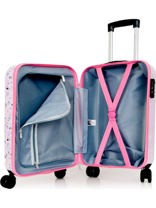 Safta Hard Pink Cabin Suitcase With 4 Wheels