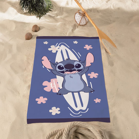 Детска плажна кърпа Disney Stitch Surf On Sea 70x140см