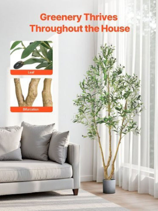 Artificial Plant in Pot Olive Green 210cm Vevor