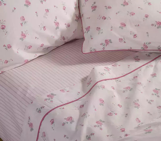 Nef-Nef Homeware Loraley Σετ Σεντόνια Υπέρδιπλα 240x270εκ. Pink (4τμχ)
