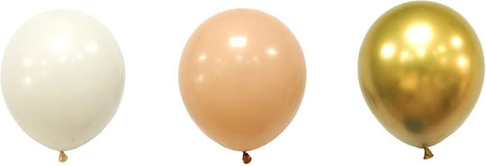 Σετ 16 Μπαλόνια Latex Gold, Light & Dark Beige 30εκ.