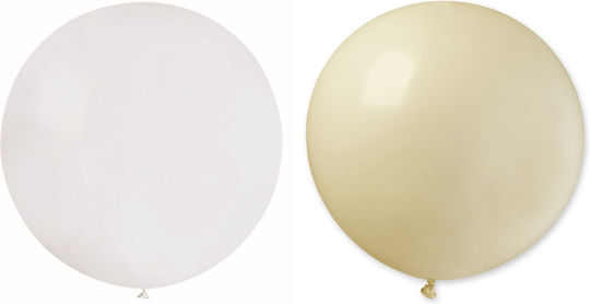 Set 2 Luftballons Latex Beige Jumbo Runde 90cm