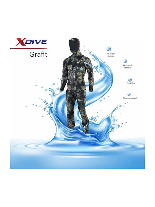 XDive Grafit Divisible Wetsuit Shaved for Speargun Black 5mm