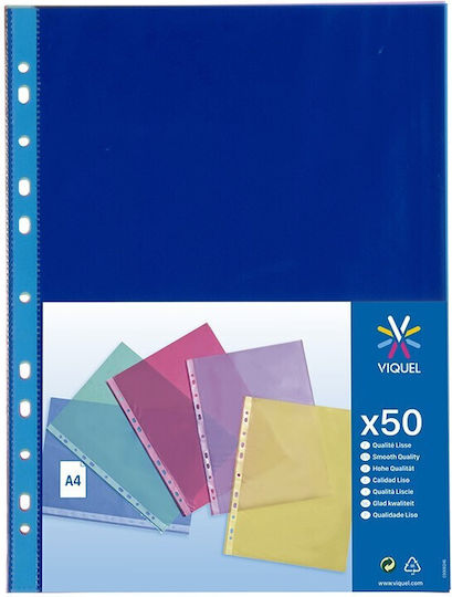 Viquel Plastic Sleeves for Documents A4 with Holes 50pcs