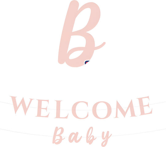 Willkommens Baby Girlande Rosa